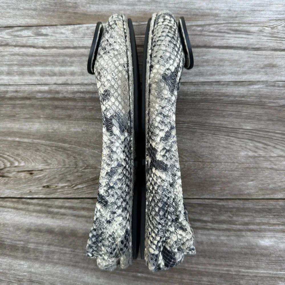 Tory Burch Minnie Snakeskin Ballet Flats Roccia‎ Python Size 6